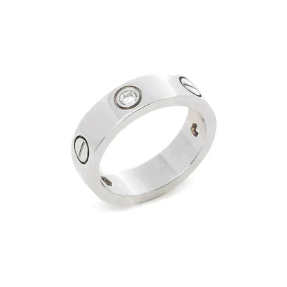 DIANA LOVE RING 5.5MM 3 DIAMONDS SILVER